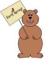 Groundhog in spring clipart
