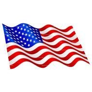 Colorful American Flag in the movement clipart