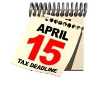 April 15 on a calendar sheet on a white background
