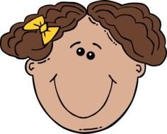 cartoon girl with brown hair