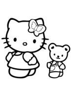 Coloring Pages Hello Kitty Teddy drawing