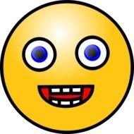 yellow smiley with white teeth