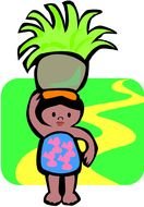 girl in an exotic nature behind as a graphic illustration