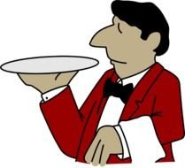 cartoon Waiter with tray
