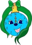 Funny cartoon clock clipart
