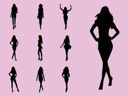 Fashion Model as a graphic illustration