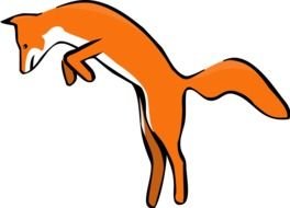 painted jumping orange fox