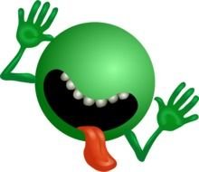 green emoticon with stick out tongue