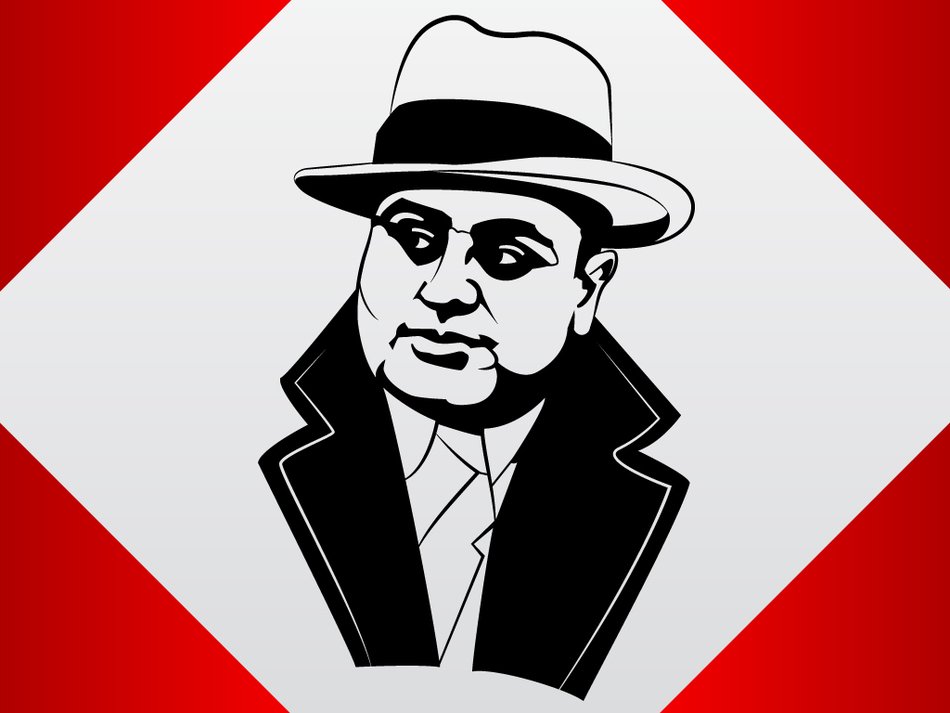 Al Capone, portrait of Ganster, drawing