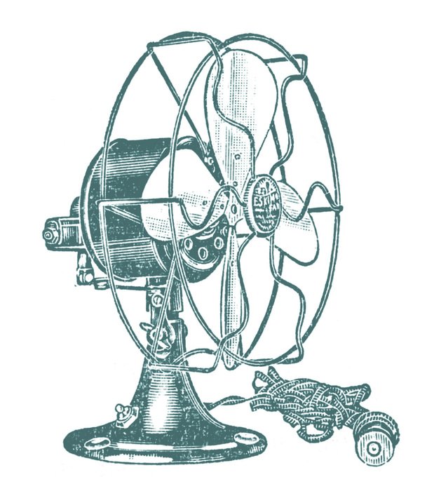 painted green fan