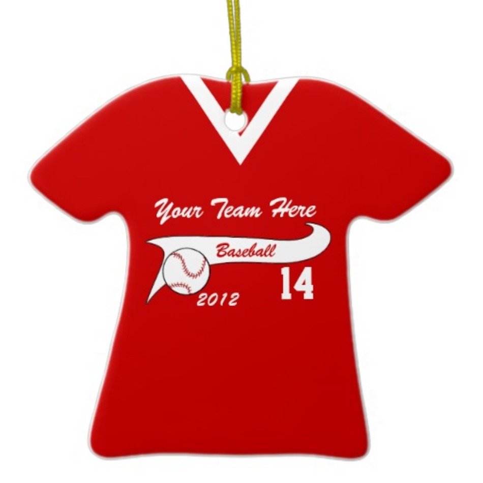Baseball Jersey With Color Change Christmas Tree Ornaments
