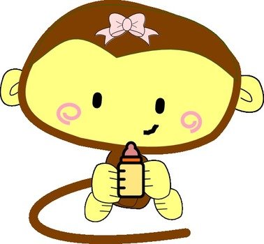 Cartoon Girl Monkey Clip Art N2