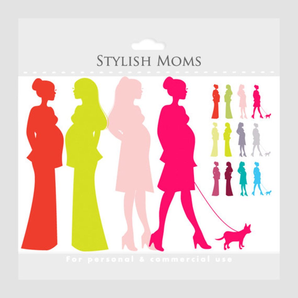 Pregnant Mom Clip Art N4