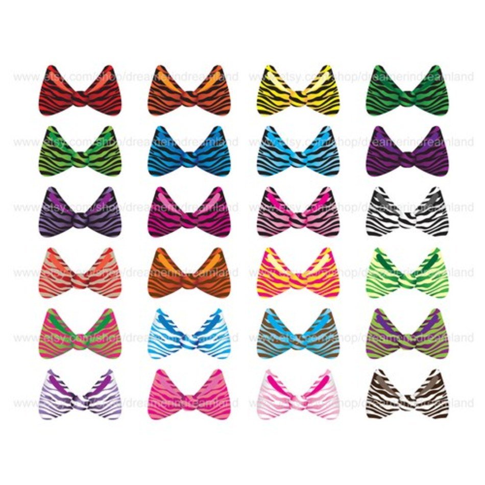 Zebra Print Bow Clip Art N2