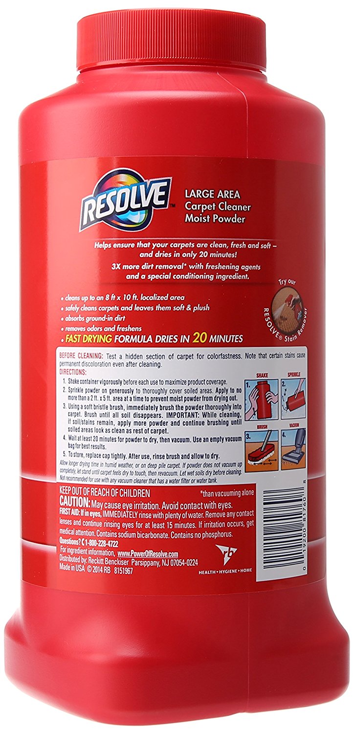 Resolve Carpet Cleaner Powder for Dirt and Stain Removal, 18 oz free ...