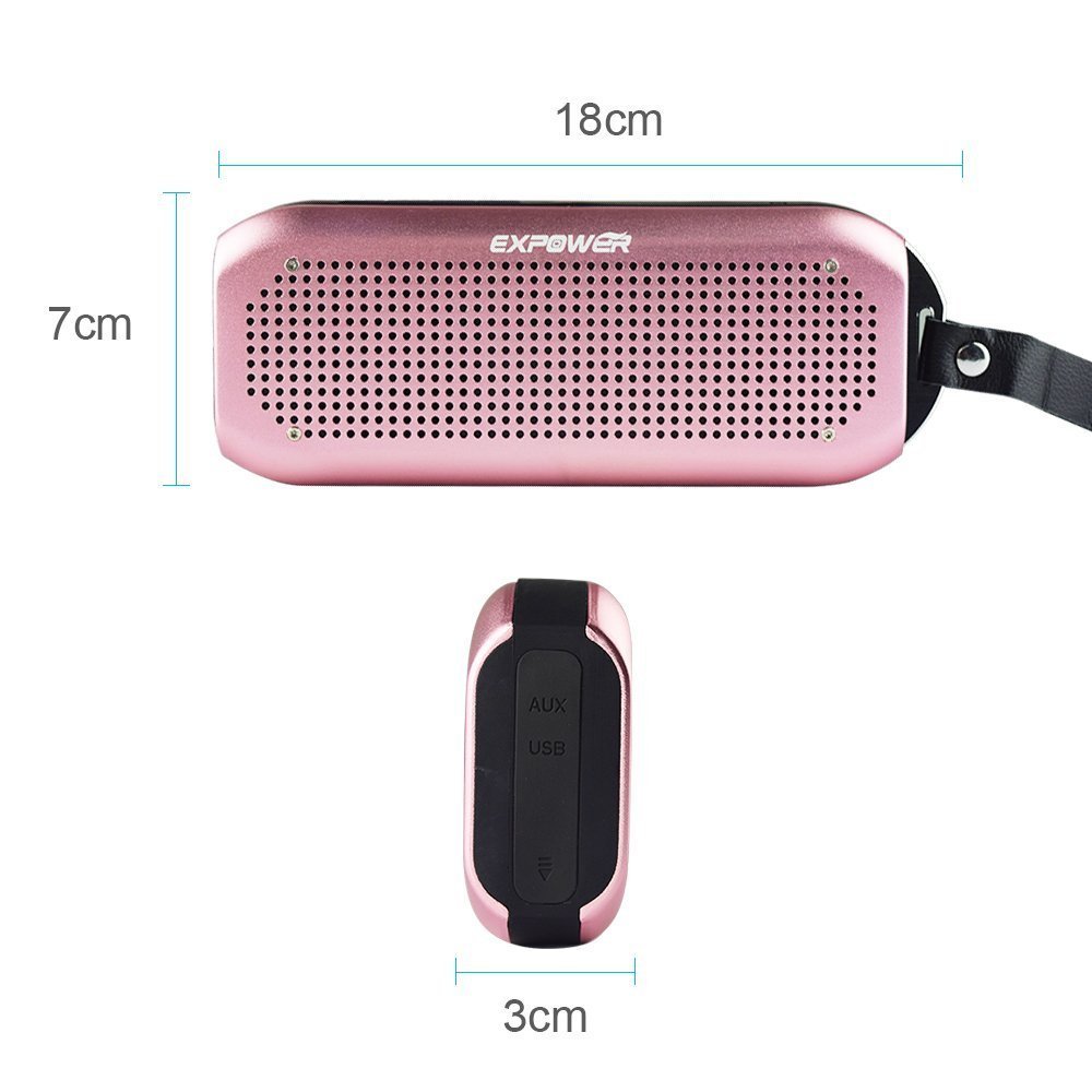 Expower S222 Portable Aluminum Waterproof Bluetooth Speaker – Pink Free 