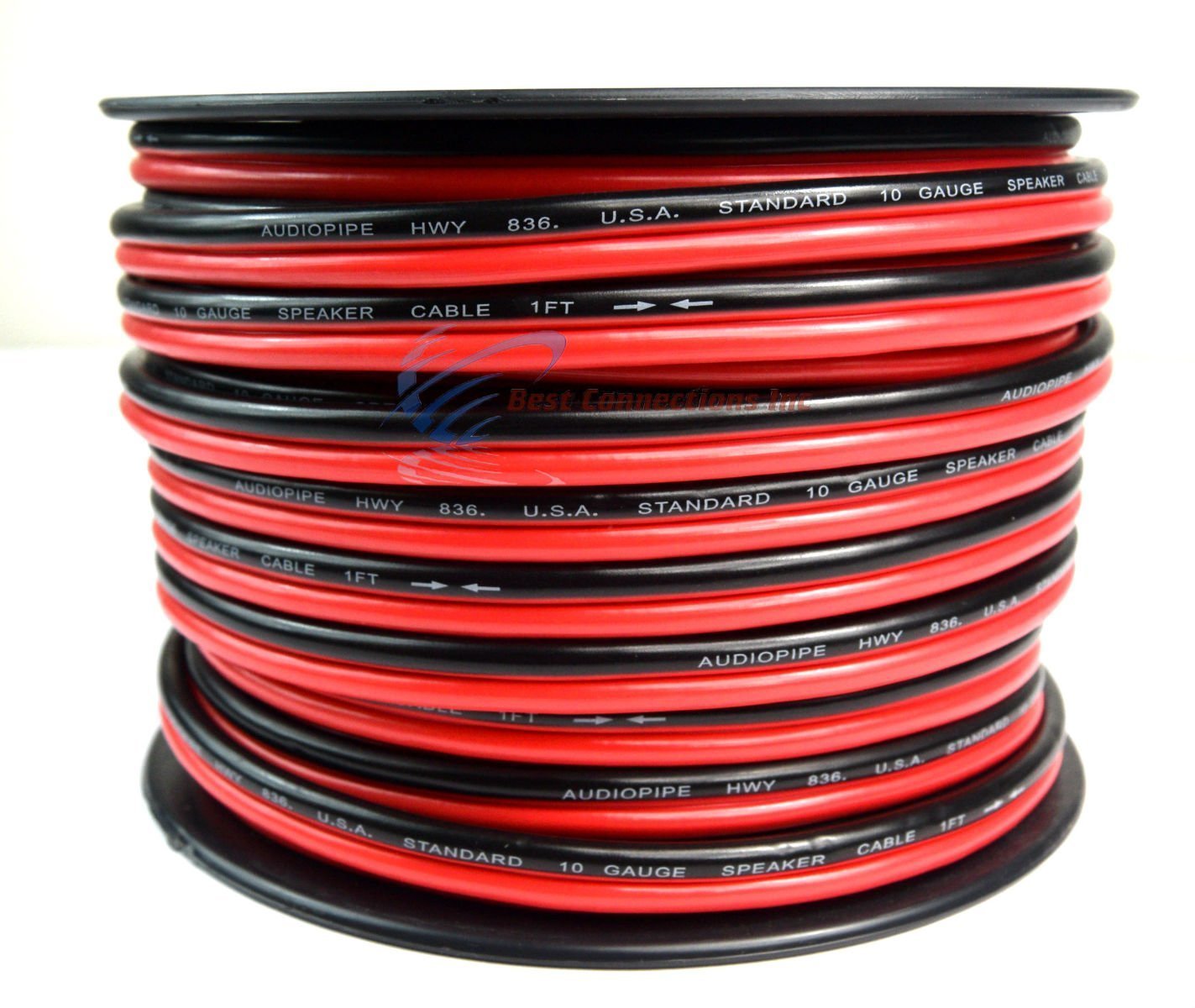 100 ft 10 gauge awg Red Black Stranded 2 Conductor Speaker Wire Car ...