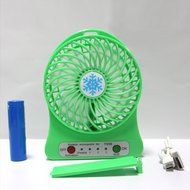 ReFeng Personal Battery Operated Fan Rechargeable with LED Light, Quiet (Green) N7