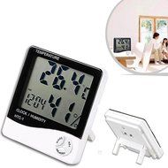 Ozright Indoor Digital Humidity Meter Hygrometer Thermometer with Large LCD Display Temperature Alarm Clock N3