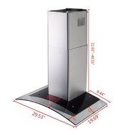 GHP 30" Stainless Steel Kitchen Wall Mount Range Hood w Glass Stove Vents N5