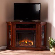 Convertible Electric Fireplace with Cabinet , TV Media Stand Console - Mahogany N7