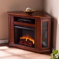 Convertible Electric Fireplace with Cabinet , TV Media Stand Console - Mahogany N8