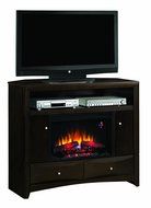 ClassicFlame 26DE9401-W509 Delray Wall or Corner TV Stand for TVs up to 50", Roasted Walnut (Electric Fireplace... N3