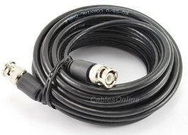 Cablesonline 25 Ft. RG58 Coaxial Cable w/ BNC Male Connectors, Black (R-1025)