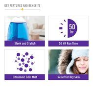 HealthSmart Cosmo Mist Cool Mist Ultrasonic Humidifier, Whisper Quiet, Runs 50 Hours, Filter Free, Blue