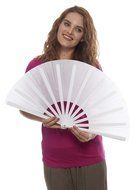 Chinese Nylon-Cloth Fan for Ladies (Black) N6