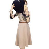 Spritech(TM) Spring Summer Women Girl Fashion Long Sleeve Dress Printing Flower OL Style Midi Skirt Suit With... N5