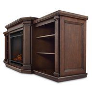 75.5-inch Programmable Thermostat, Entertainment Center Electric Fireplace, Chestnut Oak N4