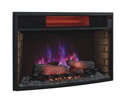 ClassicFlame 32II310GRA 32" Curved Infrared Quartz Fireplace Insert with Safer Plug N2