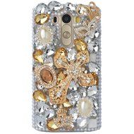 Spritech(TM) Bling Hard Clear Phone Case For LG spirit h440 C70/LG Escape 2/LG Logos,3D Handmade Yellow Silver... N14