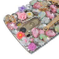 Spritech(TM) Bling Hard Clear Phone Case For LG spirit h440 C70/LG Escape 2/LG Logos,3D Handmade Yellow Silver... N16