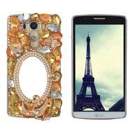 Spritech(TM) Bling Hard Clear Phone Case For LG spirit h440 C70/LG Escape 2/LG Logos,3D Handmade Yellow Silver... N18