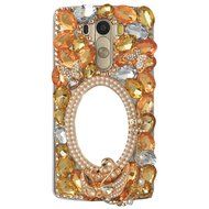 Spritech(TM) Bling Hard Clear Phone Case For LG spirit h440 C70/LG Escape 2/LG Logos,3D Handmade Yellow Silver... N19