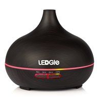 Ledgle Essential Oil Diffuser, 300ml Aroma Humidifier Cool Mist Wood Grain Ultrasonic, 7 Color Changing Mood Lights... N2