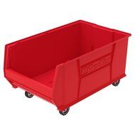 Akro-Mils 30290 Mobile Super Size Plastic Stacking Storage Akro Bin, 29-Inch x 18-Inch x 12-Inch, Red by Akro-Mils
