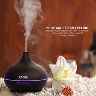 Ledgle Essential Oil Diffuser, 300ml Aroma Humidifier Cool Mist Wood Grain Ultrasonic, 7 Color Changing Mood Lights... N4