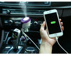 Happy-top Portable Mini 50ml Travel Ultrasonic Cool Mist Aroma Car Air Humidifier with Dual USB Charger Port,... N14