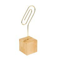 Eccolo PC103B Desktop Photo Clip with Light Wood Block Base, Paperclip