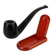 Scotte(TM) superior ebony tobacco pipe 9mm filter smoking pipe set in black box N3