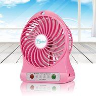 YL-VV@ Taidea UF-TDF02 Mini Portable Mute USB 18650 Rechargeable Battery Fan PC USB Cooler Table Fan with LED... N12