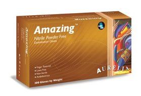 Aurelia Amazing 92886 Nitrile Glove, Exam, Powder Free, 2.0 Mil Thick, Small, Violet Color, (Box of 300) by Aurelia