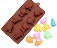 ALVA Cake mold Christmas bell ice lattice Silicone Chocolate Moulds 5pcs#CM53