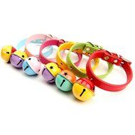 KAKA(TM) Pets Dog Cute Bell Metal Button PU Leather Colorful Dog Collar Green Neck:9.84" N6