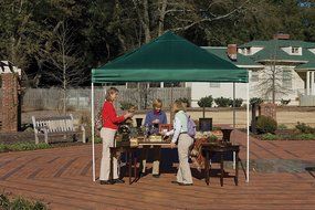 10x10 Straight Leg Pop-up Canopy, American Pride Cover, Black Roller Bag N11