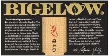 Bigelow Vanilla Chai Tea Bags - 20 ct N5