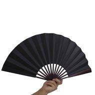 Men's Spun Silk Blank Hand Fan Calligraphy Writing Dancing Folding Fan Fancy Dress Accessory Black N8